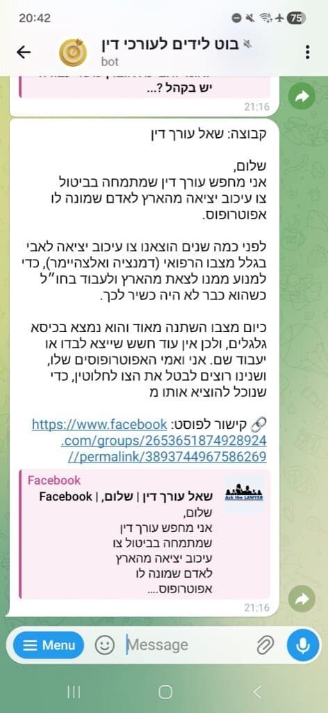 צילום מסך נוסף של בוט לידים בטלגרם עם מספר התראות לידים מקבוצות שונות